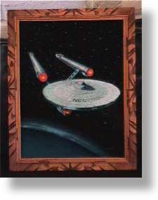 black velvet painting of the USS Enterprise